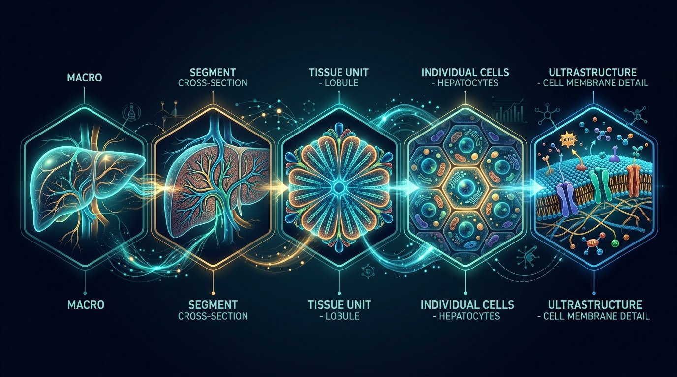 Five scales of anatomy — from whole organ to ultrastructure